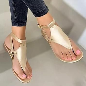 Women Sandals 2021 Summer Outdoor Beach Flip-flop Sandals Solid Fashion Gladiator Sandals Women Flats Casual Ladies Shoes(Size:40,Color:Gold) on Amazon.ae - Price Tracker