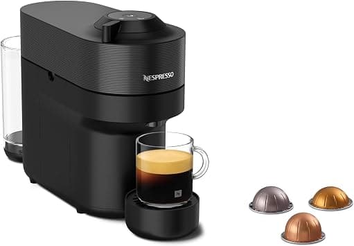 Nespresso Vertuo Pop GDV2 Capsule Coffee Machine, Brews 6 Cup Sizes for Black Coffee, 0.6 L, Black - متتبع أسعار Amazon.sa