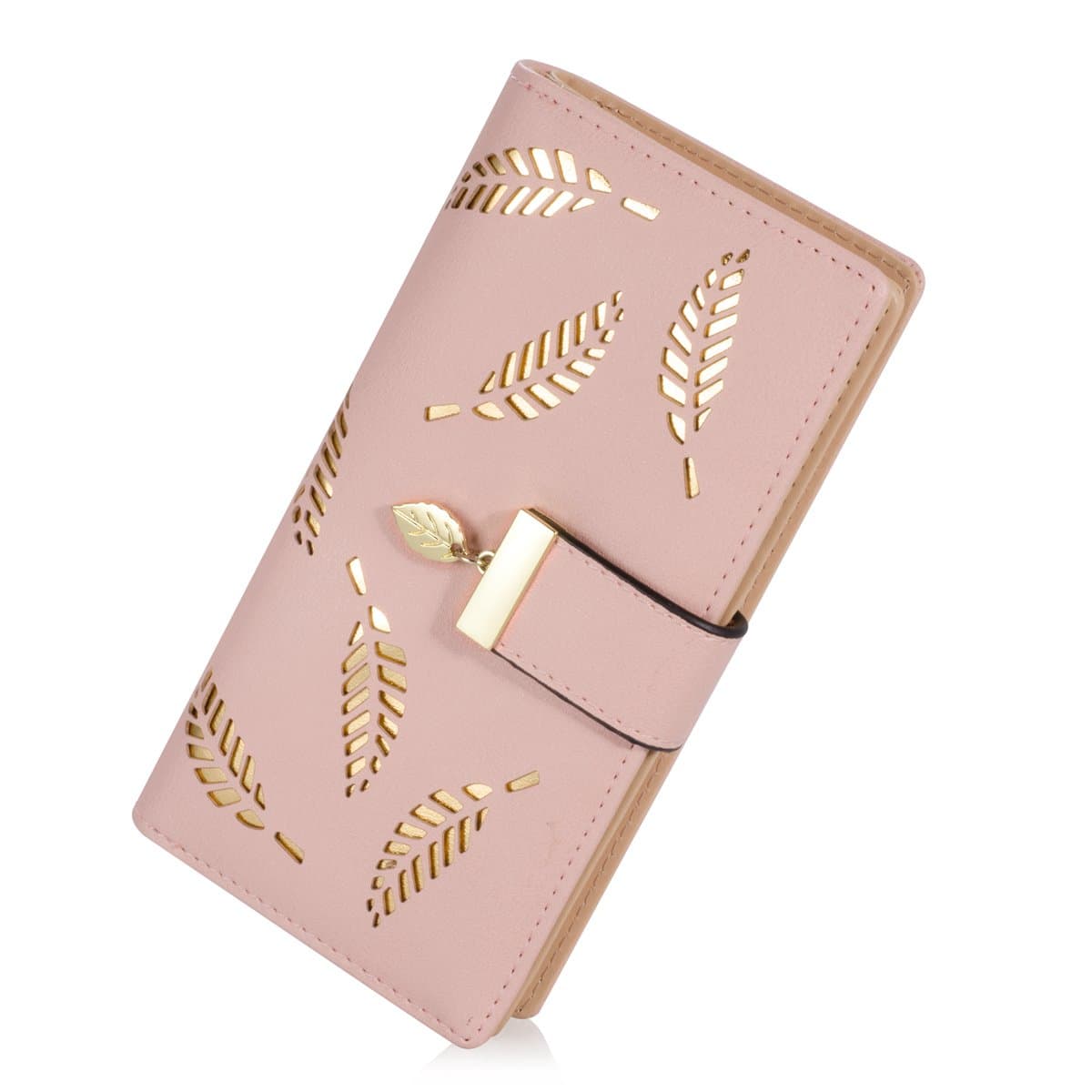 Sweet Cute Chocolate Women's Long Leaf Bifold Wallet Leather Card Holder Purse Zipper Buckle Elegant Clutch Wallet Handbag, One Size on Amazon.ae - Price Tracker