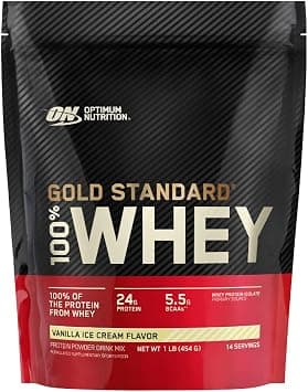 Optimum Nutrition (ON) Gold Standard 100% Whey Protein Powder Primary Source Isolate, 24 Grams of Protein for Muscle Support & Recovery,Protein on the go -Vanilla Ice Cream, 1 Lb, 14 Servings (454 G) - Amazon.sa Price Tracker