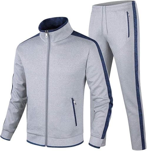 Men's Casual Tracksuit Long Sleeve Sweatsuit Athletic Set Full Zip Running Jogging Sports Jacket and Pants on Amazon.ae - Price Tracker