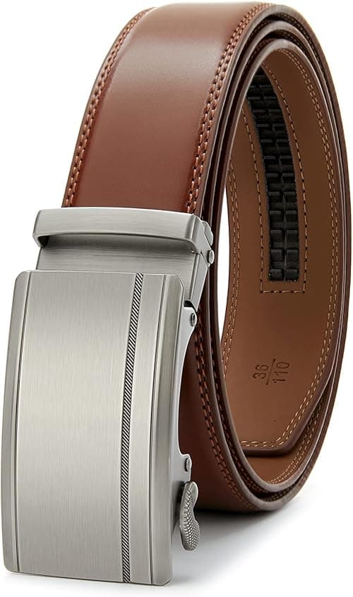 28"-60"Men's Leather Ratchet Dress Belt Big And Tall With Automatic Buckle on Amazon.ae - Price Tracker