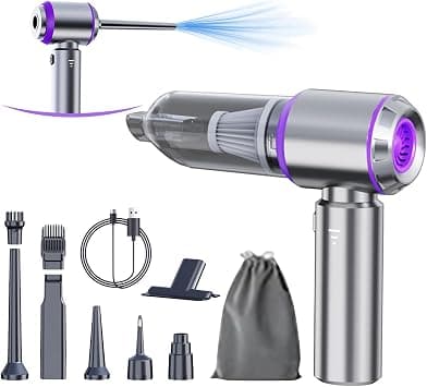 houscly Car Vacuum Portable Cordless 20000PA High Power Mini Vacuum Cleaner 4-in-1 Compressed Air Duster & Air Blower & Pump Hand Held Vacuum with Brushless Motor for Car, Home, Office,Camping on Amazon - Best Deal Finder