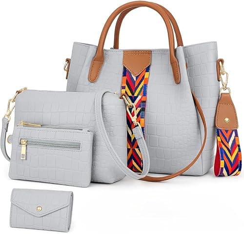 4-Piece PU Leather Handbag Set for Women – Tote, Crossbody, Clutch & Wallet | Stylish, Durable, Lightweight | Ideal for Work, Travel & Daily Use | Fashionable Ladies Shoulder Bags on Amazon.ae - Price Tracker