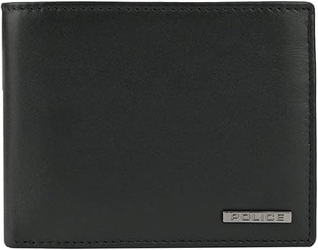Police Mens Genuine Leather Slim Wallet with Wallet Credit Card Holder and Gift Box, Black 83 with coin compartment, 11 cm x 9.5 cm x 2.5 cm, Modern on Amazon.ae - Price Tracker