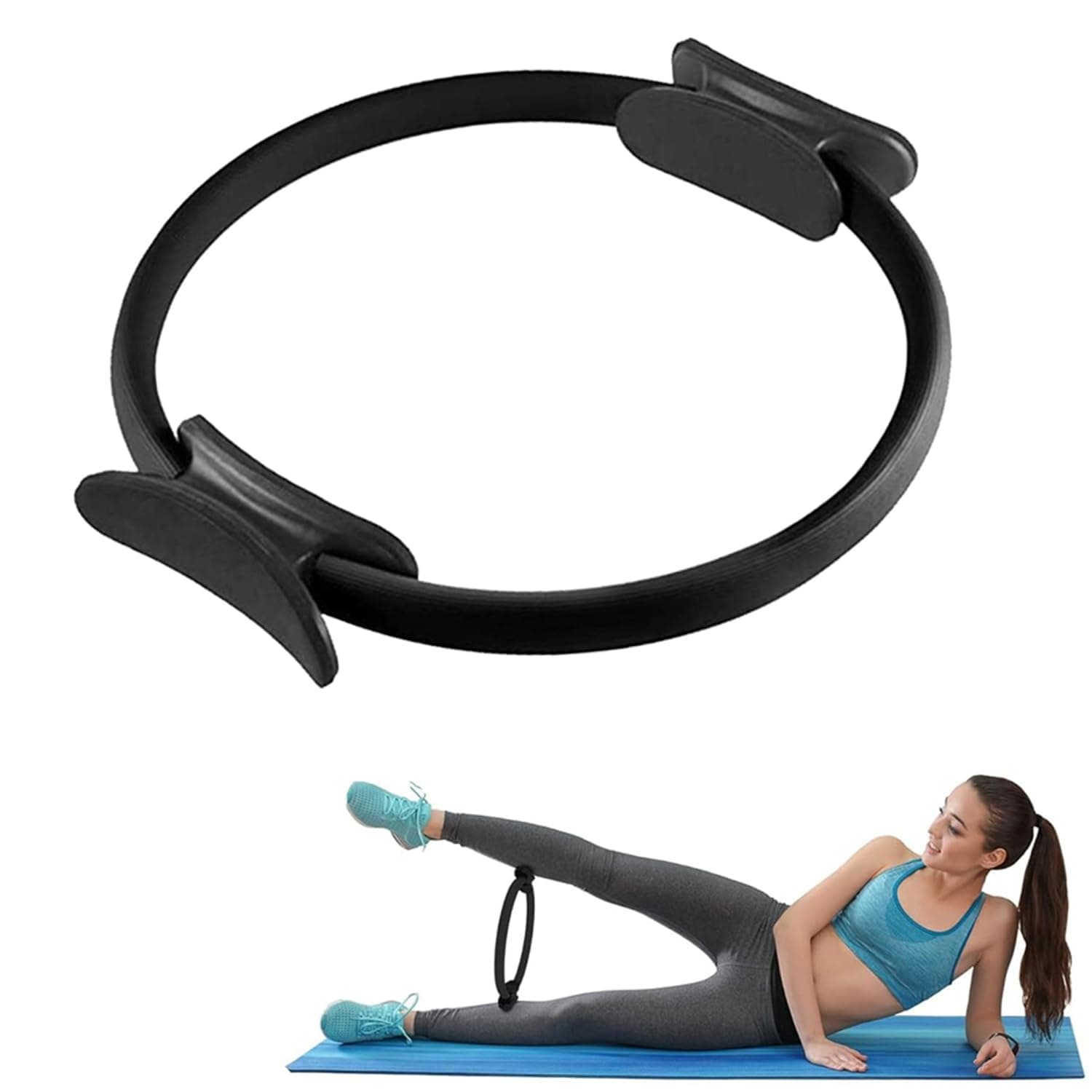 AMERTEER 15" Pilates Ring Fitness Circle - Premium Resistance Pilates Bar for Toning Arms, Thighs, Legs & Core, Flexible Exercise Equipment, Black on Amazon.ae - Price Tracker