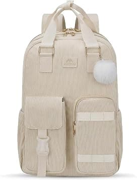 MATEIN 15.6 Inch Laptop Backpack for Women, Computer College Bookbag with USB Charging Port, Flight Approved Lightweight Travel Stylish Casual Daypack for Work Office Shopping, Beige على Amazon.ae - متتبع الأسعار