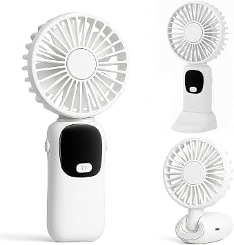 Handheld Mini Folding Fan with USB Rechargeable Battery – 3 Speed Settings, Quiet & Portable Personal Fan for Home, Office, Travel (White) on Amazon.ae - Price Tracker