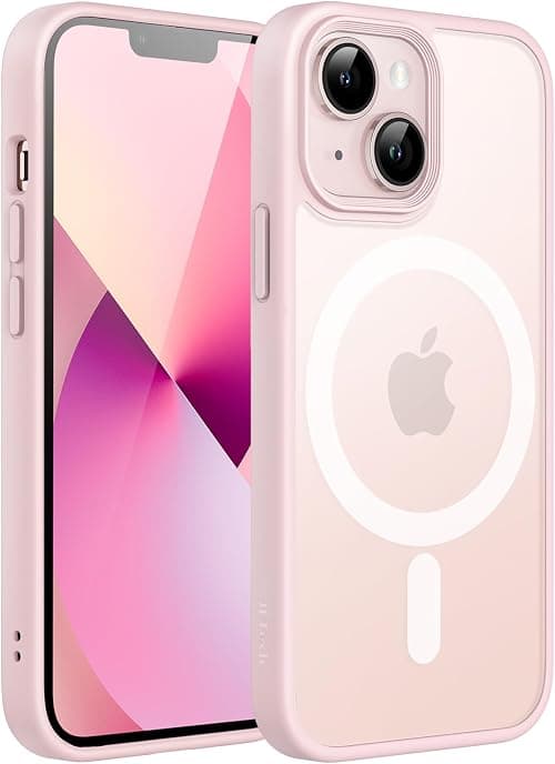 JETech Magnetic Case for iPhone 13 Mini 5.4-Inch Compatible with MagSafe, Translucent Matte Back Slim Shockproof Phone Cover (Pink) on Amazon - Best Deal Finder