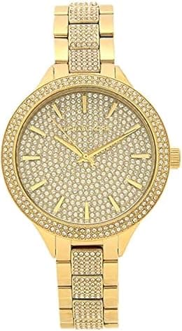 Michael Kors Crystal Gold Tone Stainless Steel Ladies Watch MK3632 - متتبع أسعار Amazon.sa
