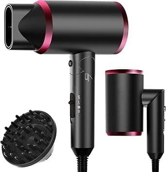SWIFT Hair Dryer 1800W, Foldable Blow Dryer with Diffuser & Concentrator, Ceramic Technology, 3 Heat & 2 Speed Settings, Cold Shot Button, Black (7044) on Amazon.ae - Price Tracker