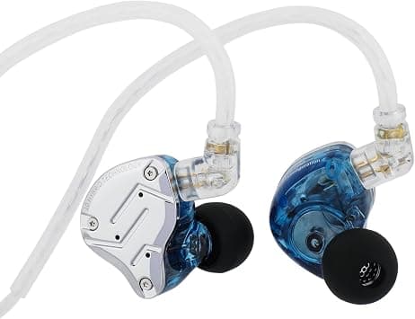Linsoul KZ ZS10 Pro, 4BA+1DD 5 Driver in Ear Monitor, HiFi Wired Earbuds, Gaming Earbuds, Hybrid IEM Earphones with Stainless Steel Faceplate, Recessed 2Pin Cable (With Mic, Blue) على Amazon.ae - متتبع الأسعار