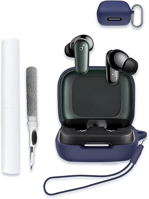 Case for Soundcore by anker P30i Earbuds, Soft Silicone Protective Portable Scratch Shock Resistant Hard Shell with Cleaner Kit & Carabiner & Lanyard,Blue on Amazon.ae - Price Tracker