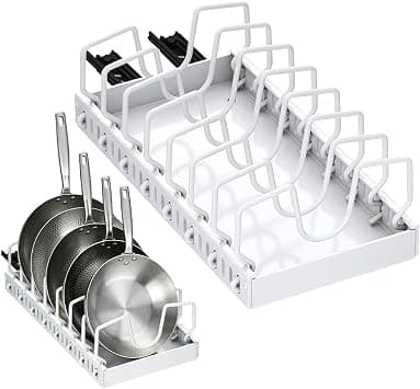 Lid Holder Drawer Pot Lid Organiser Drawer Pull-Out Lid Holder with 12 Compartments Adjustable Pot and Pot Organiser Pot Holder for Drawer Cupboard, 42 x 21 x 3.2 cm on Amazon.ae - Price Tracker