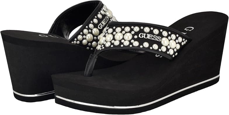 GUESS Women's SIL Wedge Sandal, Black 001, 10, 41 EU on Amazon.ae - Price Tracker