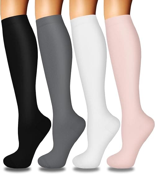 Iseasoo Plus Size Compression Socks for Men and Women-3 pairs Wide Calf Compression Stockings for Circulation,Nurses, Running on Amazon - Best Deal Finder