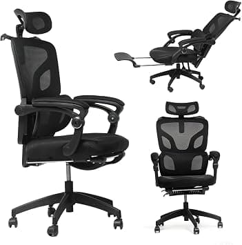 Ergonomic Office Chair,350lbs Heavy Duty Chair with Adjustable Lumbar Support & Headrest, 90-135° Recline Lock, Footrest, Buttock-Care Cushion, Breathable Mesh Computer/Gaming Chair for Home/Office on Amazon.ae - Price Tracker