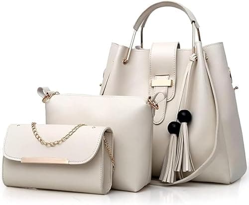 Homarket 3 PACK Women Handbags And Womens Purse Set Tassel Tote Clutch Satchel Top Handle Shoulder Bag على Amazon.ae - متتبع الأسعار
