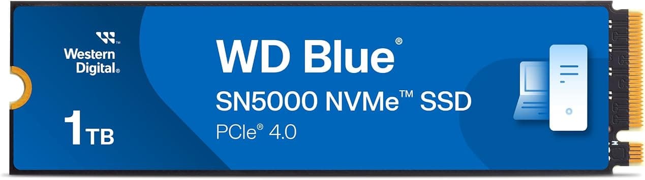 WD Blue SN5000 1TB SSD, NVMe SSD, Internal SSD, PCIe Gen 4.0, up to 5,150 MB/s read speeds, nCache Technology, Free Acronis True Image data migration software, internal solid state drive. على Amazon.ae - متتبع الأسعار