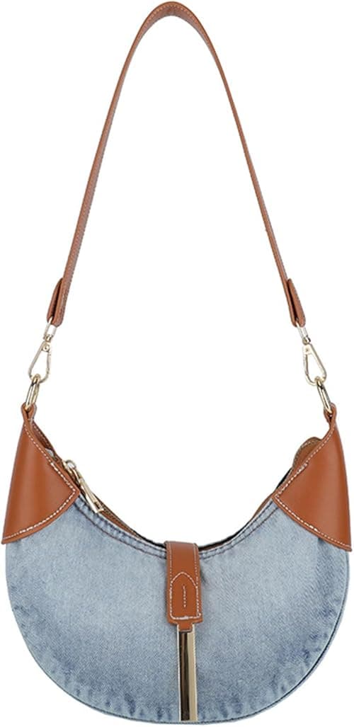 Denim Shoulder Bag for Women Retro Handbag Elegant Top Handle Bag Jean Purse Ladies Tote Bag Classic Underarm Bag on Amazon.ae - Price Tracker