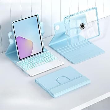 Gruattreay Keyboard Compatible with Honor Pad 20 12.1'' 2026/ Honor Pad 10 12.1 inch 2025 Rotating 360 Case Touchpad Backlight Keyboard Split Stand Cover (Blue) على Amazon.ae - متتبع الأسعار