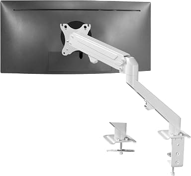 VIVO Articulating Single 17 to 27 inch Pneumatic Spring Arm Clamp-on Desk Mount Stand, Fits 1 Monitor Screen with Max VESA 100x100, White, STAND-V101WO on Amazon - Best Deal Finder