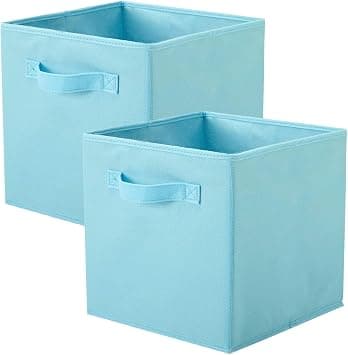 PowerKing Storage Box, 2 Pieces Foldable Storage Cube Fabric Storage Box, Cube Shape, Sky Blue - Amazon.sa Price Tracker