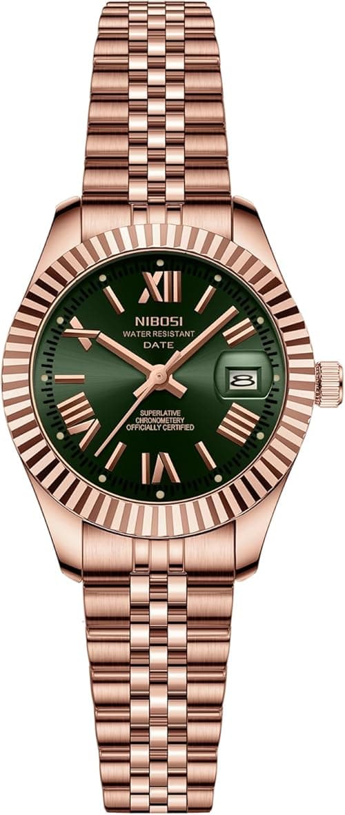 NIBOSI Women's Watch Analog Quartz Stainless Steel Small Slim Watches for Women Waterproof Business Classic Desiger Wrist Watch Date on Amazon.ae - Price Tracker