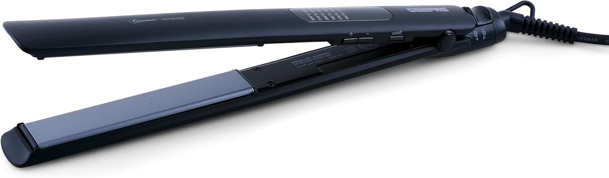 Geepas Professional Digital Hair Straightener- GHS86003| Slim Design With LED Display And Ceramic Coated Plate| Adjustable Temperature Control, 360-Degree Swivel Cord, ON/OFF Switch| Black on Amazon.ae - Price Tracker