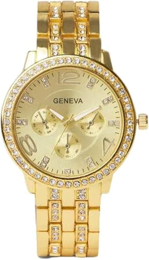 Geneva Women's Water Resistant Stainless Steel Analog Watch AWNTG-01-W0011-37 mm - Gold على Amazon.ae - متتبع الأسعار