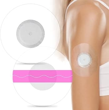 50 Pack Latex-Free Glucose Sensor Covers Medical Adhesive Patches for Precut CGM Tape with No Glue on The Center Waterproof and Strong Stick for Long Stay على Amazon.ae - متتبع الأسعار