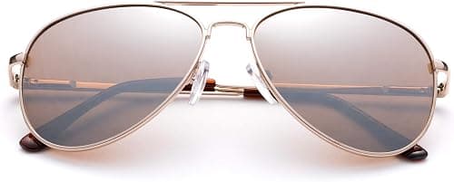 Polarized Kids Teens Juniors Aviator Polarized Sunglasses Stainless Steel Frame Spring Hinge UV Protection on Amazon.ae - Price Tracker