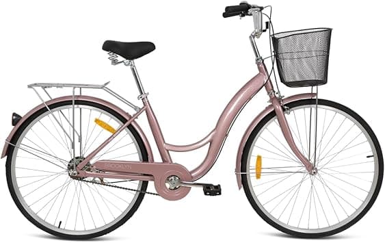 Mogoo Brooklyn Single Speed Cruiser Bike 26 Inch, City-Bike, Steel Frame Road-Bike, Comfort Cycle, Unisex Bicycle Adult, Front Basket, and Rear Carrier, Classic Bike on Amazon.ae - Price Tracker