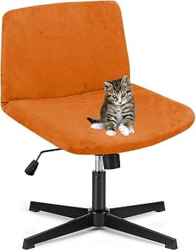 Deisy Dee Velvet Cross Legged Office Chair Covers - Upgrade Your Armless Wide Seat Computer Task Chair with Soft and Vibrant Velvet Stretch Covers - Transform Your Workspace in Minutes (Dull Orange) on Amazon.ae - Price Tracker