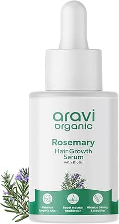 Aravi Organic Rosemary & Biotin Hair Growth Serum - For Hair Growth, Strengthens Hair, and Nourishes Scalp - 30 ml on Amazon.ae - Price Tracker