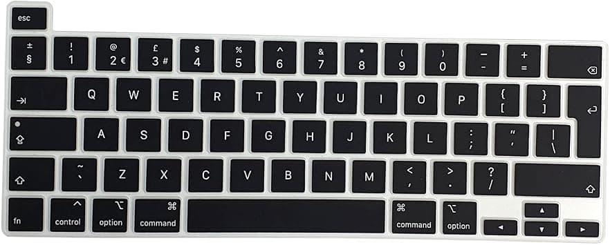 O Ozone Macbook Keyboard Skin for MacBook Pro 16 inch 13 inch M1 Silicone Keyboard Cover 2019 2020 Compatible with A2338, A2289, A2251, A2141 UK English Layout Black on Amazon.ae - Price Tracker