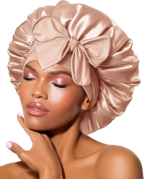 BONNET QUEEN Silk Bonnet for Sleeping Women Satin Bonnet Silk Hair Cap Adjustable Hair Wrap Night Sleep Cap with Tie Band on Amazon - Best Deal Finder