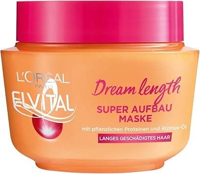 L’Oréal Paris Elvital Anti Split Ends Hair Mask for Long, Damaged Hair, Intensive Rinse Hair Treatment with Vegetable Vitamins and Castor Oil, Dream Length Super Building Mask, 1 x 300 ml on Amazon.ae - Price Tracker