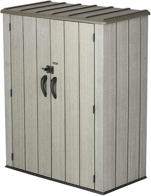Lifetime 60209 Vertical Storage Shed (53 Cubic feet), Roof Brown, 74 x 142 x 174 cm on Amazon.ae - Price Tracker