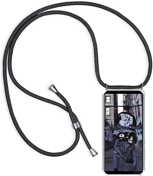 Case for Xiaomi Poco F8 Ultra 5G with Cord Necklace, Transparent TPU Silicone Bumper Case Cover with Adjustable Cord Phone Lanyard Case Necklace, Black على Amazon.ae - متتبع الأسعار