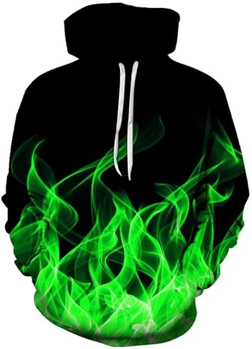 Blue flame 3D digital printing pullover plus size hooded sweater couple on Amazon.ae - Price Tracker