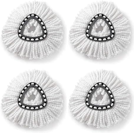 Spin Mop Heads Replacement Compatible with Vileda/O-cedar Easy Wring Spin Mop & Bucket System, O - Ceda Dust Mop Head Replacement for Floor Cleaning, Triangle Shape (4 Pieces) (White) on Amazon.ae - Price Tracker