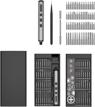 MOTIM Electric Screwdriver Kit, 68 in 1 Cordless Rechargeable Tool Kit with 64 Magnetic Multi-Bits, Cordless Hand Tools Kit for Mobile Phones Cameras Laptops on Amazon.ae - Price Tracker