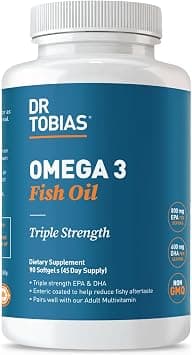 Dr. Tobias Omega 3 Fish Oil, 2000mg Triple Strength with 800mg EPA 600mg DHA Per Serving, Fish Oil Omega 3 Supplements for Heart, Brain & Immune Support, 90 Softgels, 45 Servings on Amazon - Best Deal Finder