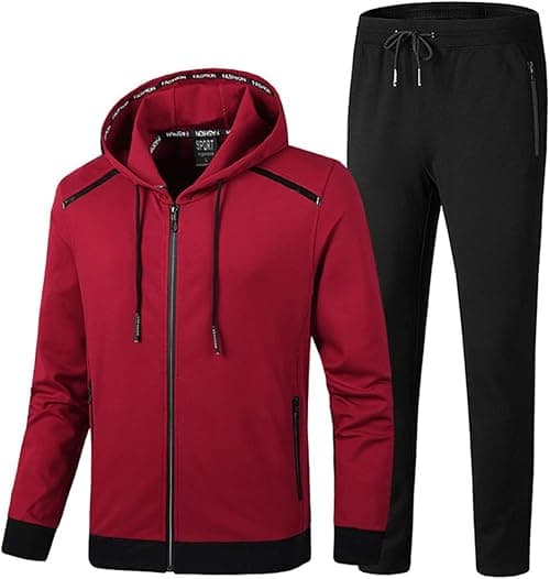 PRIJOUHE Men's Tracksuit Hooded Fitness Sport Suits Gym Hoodie 2 Piece Hoodies Joggers Sweatpants Sets Gym Jogging Tracksuits on Amazon.ae - Price Tracker