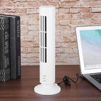 Cryfokt Vertical Bladeless Fan Mini Cooling Tower Fan for Home Office, Large for Spacious Supply, USB Desktop Conditioner with Safe Design, Suitable for Office or Bedroom Use (White) on Amazon.ae - Price Tracker