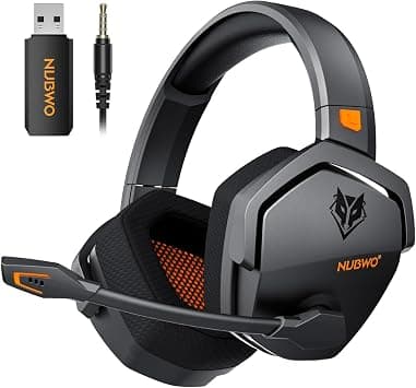 NUBWO G06 Dual Wireless Gaming Headset with Microphone for PS5, PS4, PC, NS, Mobile: 2.4 GHz Wireless + 5.3 Bluetooth – 100 Hour Battery – 50 mm Drivers – Orange on Amazon - Best Deal Finder