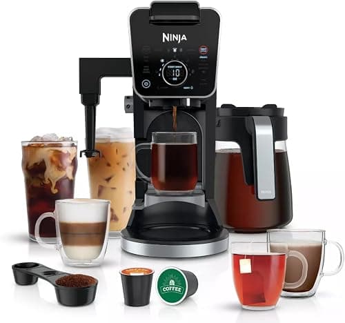 Ninja CFP301 DualBrew Pro Specialty 12-Cup Drip Maker with Glass Carafe, Single-Serve for Coffee Pods or Grounds, with 4 Brew Styles, Frother & Separate Hot Water System, Black on Amazon.ae - Price Tracker