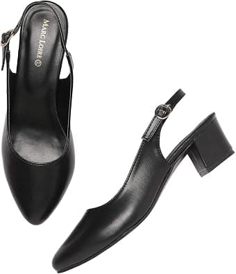 Marc Loire Women's Pointed Toe Block Heel Pumps for Office, Party and Formal Occasions on Amazon.ae - Price Tracker