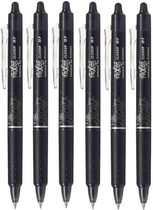 Pilot Black Frixion Clicker Retractable Fine Rollerball Erasable Pens Pen 0.7mm Nib Tip 0.35mm Line BLRT-FR7 (Pack Of 6) on Amazon.ae - Price Tracker